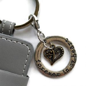 pet loss memorial photo key chain forever in my heart charm